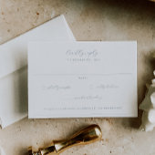 Cartons Réponse Vins intemporels Dusty Blue Monogram Mariage Crest
