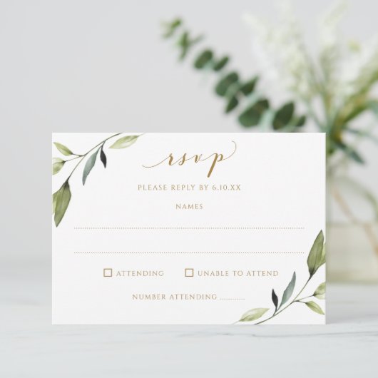 Cartons Réponse Vins mariages Meal Choix & Chanson Vert Or (Debout devant)