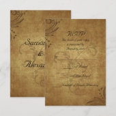 Cartons Réponse Vintage Antique Support à Thé en Spirale Mariage P (Devant / Derrière)