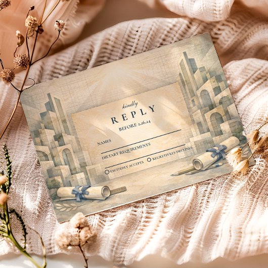 Cartons Réponse Vintage Architecture Drawing Graduation