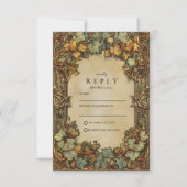 Cartons Réponse Vintage Autumn Botanical Wedding (Devant)
