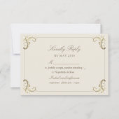 Cartons Réponse Vintage Baroque Gold Cream Mariage (Devant)