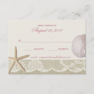 Cartons Réponse Vintage Beach ivoire et rose