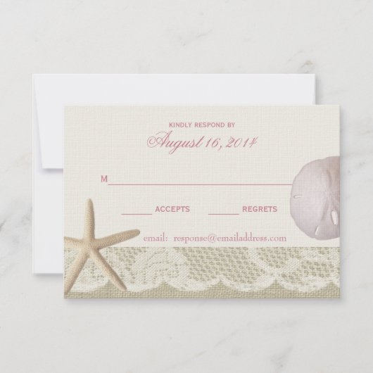 Cartons Réponse Vintage Beach ivoire et rose (Devant)