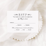 Cartons Réponse Vintage Black Chalkboard Mariage<br><div class="desc">Des tourbillons décoratifs et des fioritures encadrent cette élégante carte postale mariage d'inspiration vintage. Arrière - plan blanc avec design gris fusain / noir doux. Personnalisez le texte personnalisé avec la date d'échéance RSVP et l'adresse de réponse au verso de la carte.</div>