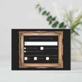 Cartons Réponse Vintage Black & Gold Mariage (Debout devant)