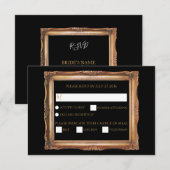Cartons Réponse Vintage Black & Gold Mariage (Devant / Derrière)