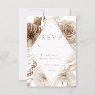 Cartons Réponse Vintage Boho Floral Frame Mariage