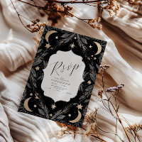 Vintage Botanique Céleste Lune Étoiles Mariage