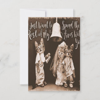 Cartons Réponse Vintage Cat Wedding |Cute Cat Design