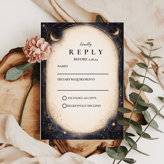 Cartons Réponse Vintage Celestial Wedding
