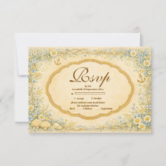 Cartons Réponse Vintage Coastal Daisy Quinceañera