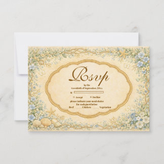 Cartons Réponse Vintage Coastal Garden Quinceañera