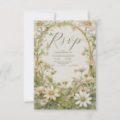 Cartons Réponse Vintage Daisy Mariage Art Nouveau (Devant)