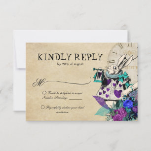 Cartons Réponse Vintage Dark Alice en Mariage Wonderland