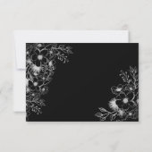 Cartons Réponse Vintage Elegant Mariage noir et blanc (Dos)