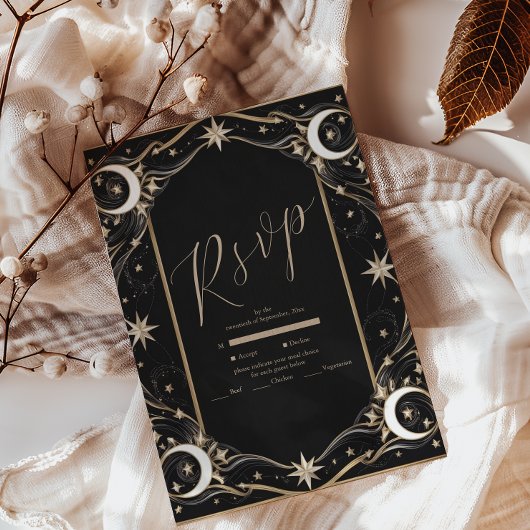 Cartons Réponse Vintage étoile de lune céleste Mariage