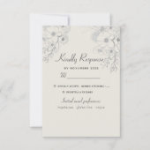 Cartons Réponse Vintage Floral Dusty Blue Mariage (Devant)