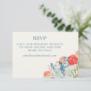 Cartons Réponse Vintage Florals Boho Site Mariage QR Code
