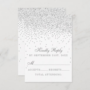 Cartons Réponse Vintage Glam Silver Confetti Mariage