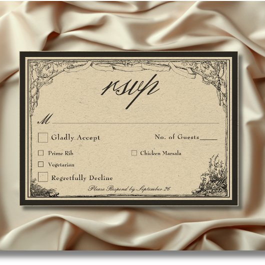 Cartons Réponse Vintage gothique Moyen-âge Mariage frontalier