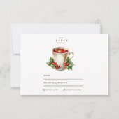 Cartons Réponse Vintage Holly Mariage de Noël (Devant)