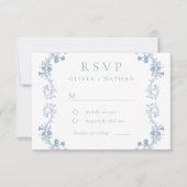 Cartons Réponse Vintage Moderne Élégance Mariage Floral (Devant)