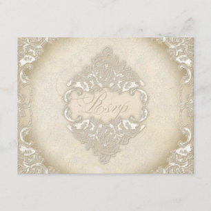 Cartons Réponse Vintage Monogramme dentelle rose sauvage tourbillo