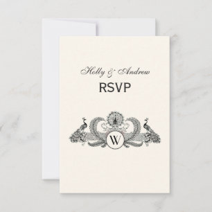 Cartons Réponse Vintage Peacocks Monogram Ivory BG