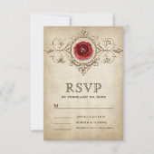 Cartons Réponse Vintage Romantique Rose Flourdissant Mariage (Devant)