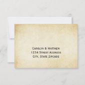 Cartons Réponse Vintage Rustic Black Flourish Mariage (Dos)