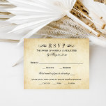 Cartons Réponse Vintage Rustic Black Flourish Mariage<br><div class="desc">Des tourbillons décoratifs et des fleurs encadrent cette élégante carte de réponse mariage d'inspiration vintage. L'arrière - plan d'ivoire rustique est imprimé avec une texture de papier parchemin vieilli. Personnalisez le texte RSVP personnalisé avec votre date d'échéance de réponse. Cette version inclut des options de dîner listées afin que les...</div>
