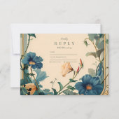 Cartons Réponse Vintage Sapphire Bloom Frame Mariage (Devant)