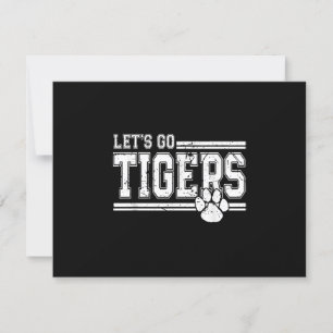 Cartons Réponse Vintage Tigers School Sports Nom Retro