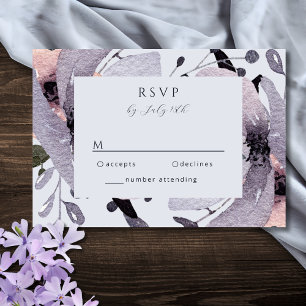 Cartons Réponse Violet Gras Fleur Mauve Abstrait Floral