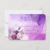 Cartons Réponse Violet Rose Rose Alcool Garden Mariage (Devant)