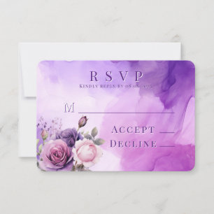 Cartons Réponse Violet Rose Rose Alcool Garden Mariage
