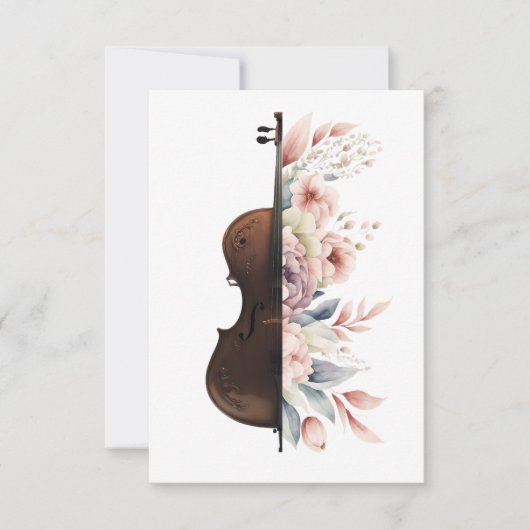Cartons Réponse Violon aux fleurs. (Devant)