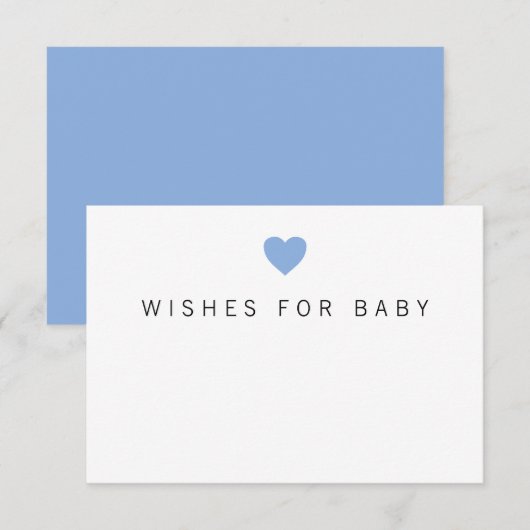 Cartons Réponse Voeux pour bébé Blue Heart Boy Enclôture Card (Devant / Derrière)