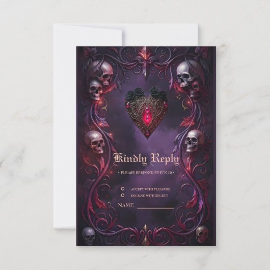 Cartons Réponse Vows Beyond the Veil – Gothic Wedding Art  (Devant)