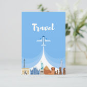 Cartons Réponse Voyage Art Voyager Dans Le Monde (Debout devant)