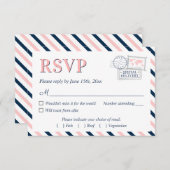 Cartons Réponse Voyage Avion avion Mariage Partie d'engagement (Devant / Derrière)