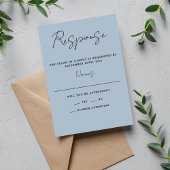 Cartons Réponse Vrai Simplicité 3 Script Minimal Ice Blue Mariage