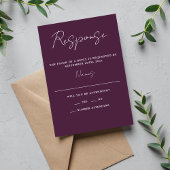 Cartons Réponse Vrai Simplicité 3 Script Minimal Plum Mariage