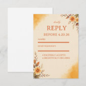 Cartons Réponse Warm Autumn Floral Elegant (Devant / Derrière)
