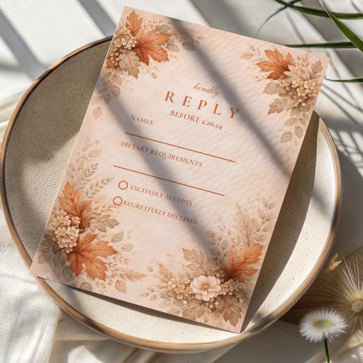 Cartons Réponse Warm Floral Fall Wedding