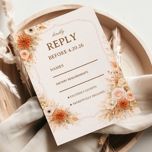 Cartons Réponse Warm Neutral Floral Response