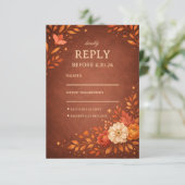 Cartons Réponse Warm Rustic Floral Guest Response (Debout devant)