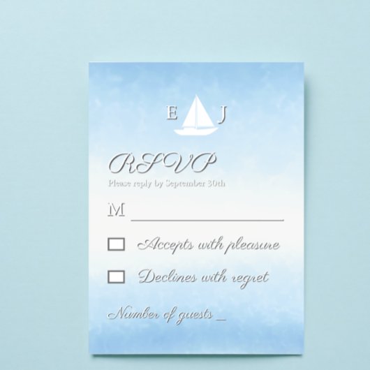 Cartons Réponse Water Meets Sky Watercolor Wedding