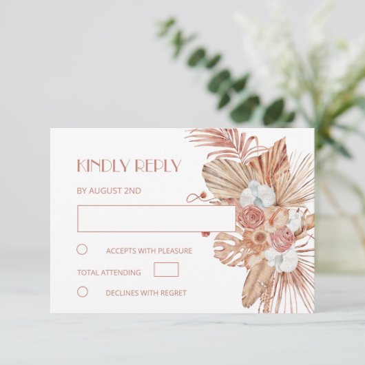 Cartons Réponse Watercolor Boho Wedding (Debout devant)